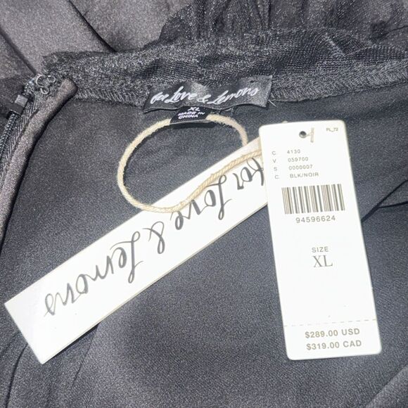 NWT For Love And Lemons Val Maxi Dress in Black XL Revolve Hearts - Picture 13 of 14